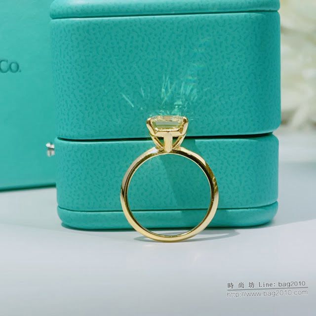 Tiffany純銀飾品 蒂芙尼女士專櫃爆款四爪鑲嵌方鑽戒指  zgt1719